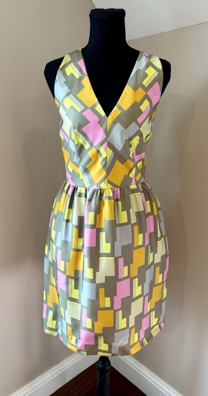 NWT Milly New York Geometric Print Halter Dress Size 6